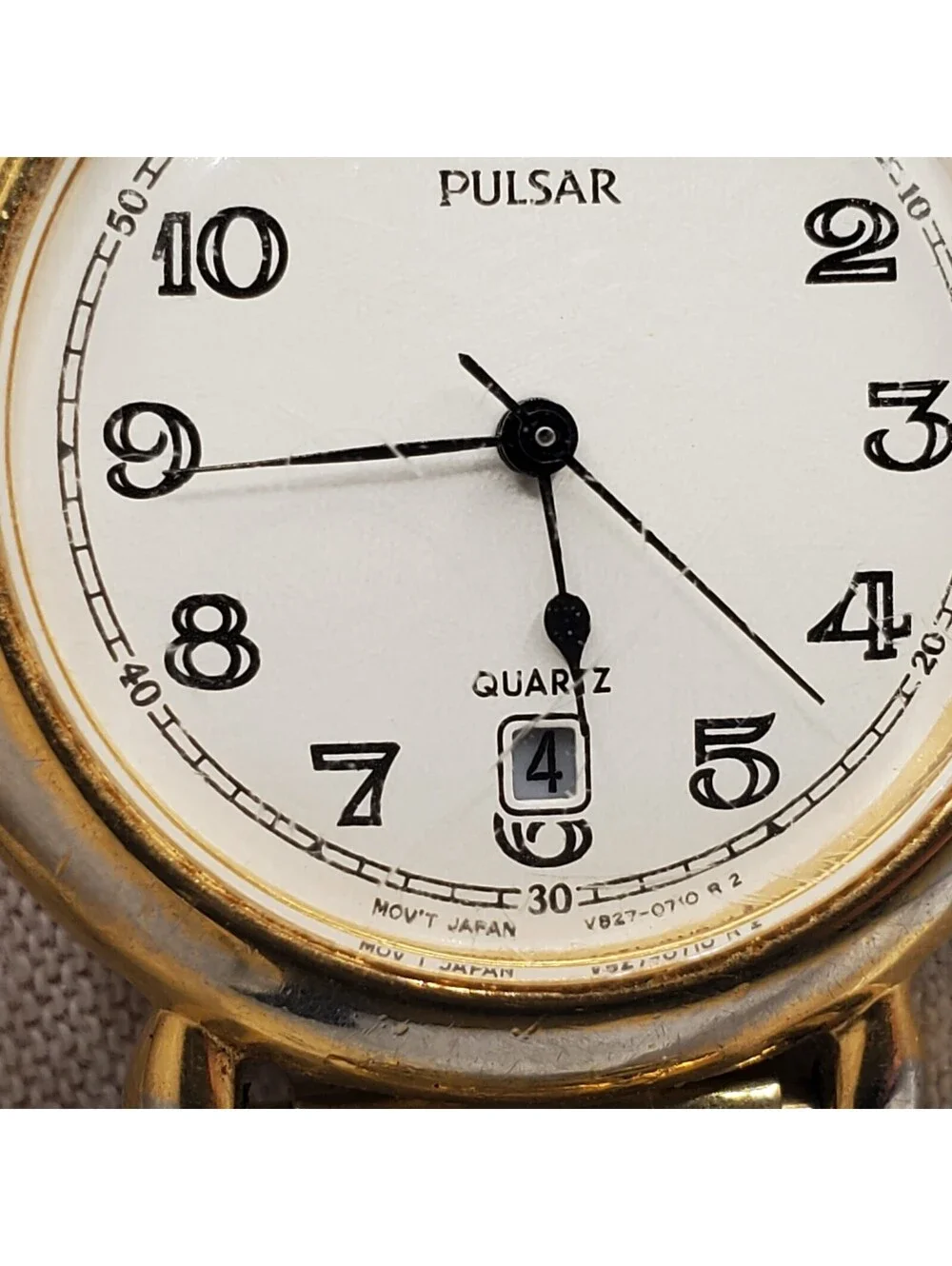 Vintage Pulsar Watch Women 29mm Gold Tone Stretch Band New Battery